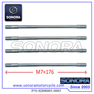 139QMA GY6-50 Cylinder Head Long Studs (M7×176) (P/N:SD08005-0005)Top Quality