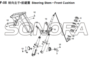 F-08 Steering Stem Front Cushion XS150T-8 CROX For SYM Spare Part Top Quality