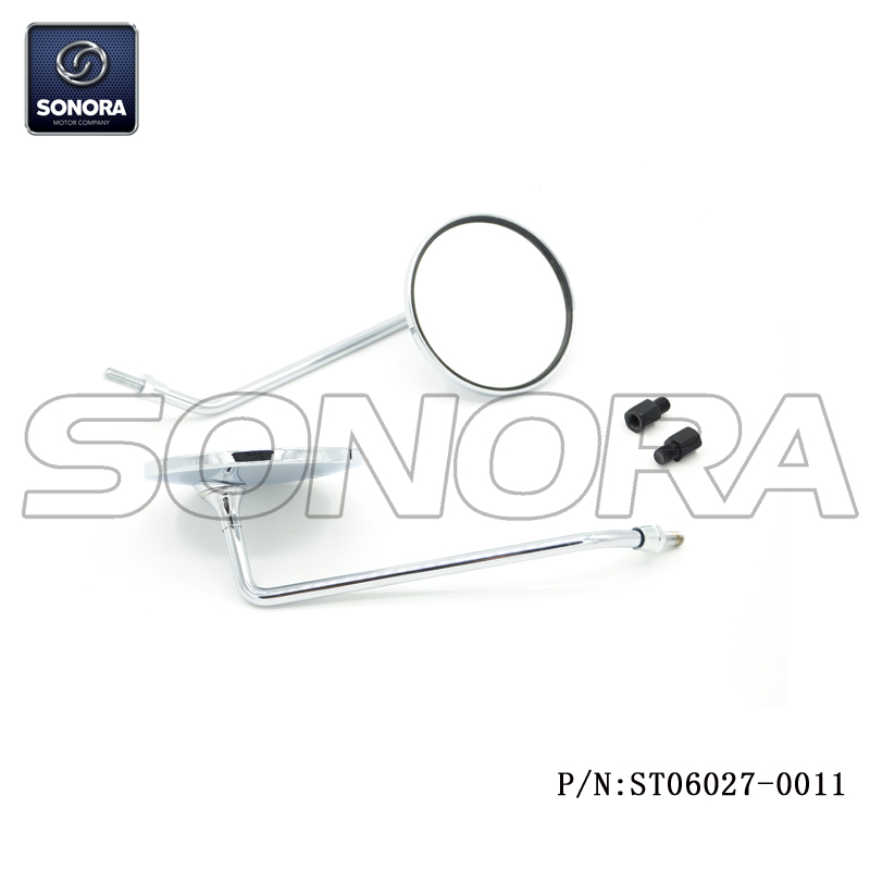 Mirror Chrome M8 with M10 adaptor for Vespa (P/N:ST06027-0011) Top Quality