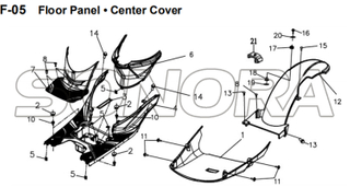 F-05 Floor Panel • Center Cover for XS175T SYMPHONY ST 200i Spare Part Top Quality