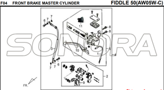 F04 FRONT BRAKE MASTER CYLINDER FIDDLE 50 AW05W-C For SYM Spare Part Top Quality