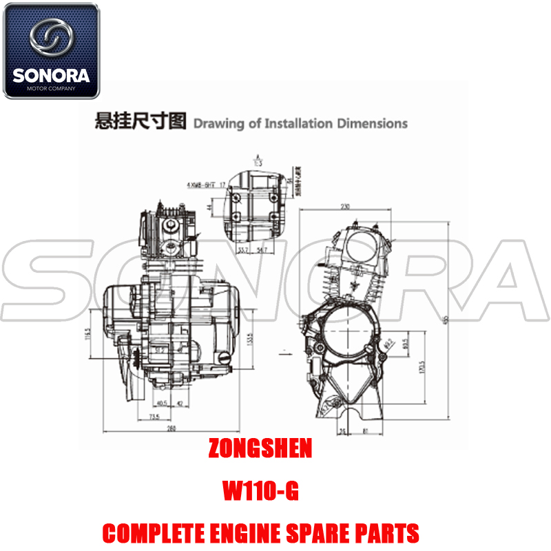 Zongshen W110-G Complete Engine Spare Parts Original Parts