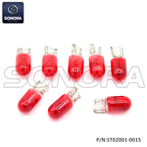 Bulb 12V 5W T10 Red (P/N:ST02001-0015) Top Quality