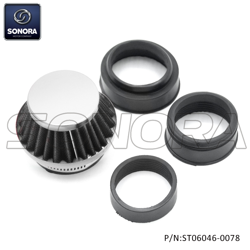 Air Filter type KN Powerfilter Shorty 44 - 54mm chrome (P/N:ST06046-0078) Top Quality