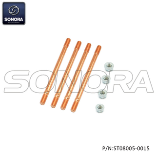 Aerox Minarelli, CPI 50cc 2T Cylinder bolt set with nuts -Copper coating（P/N:ST08005-0015 ） Top Quality 