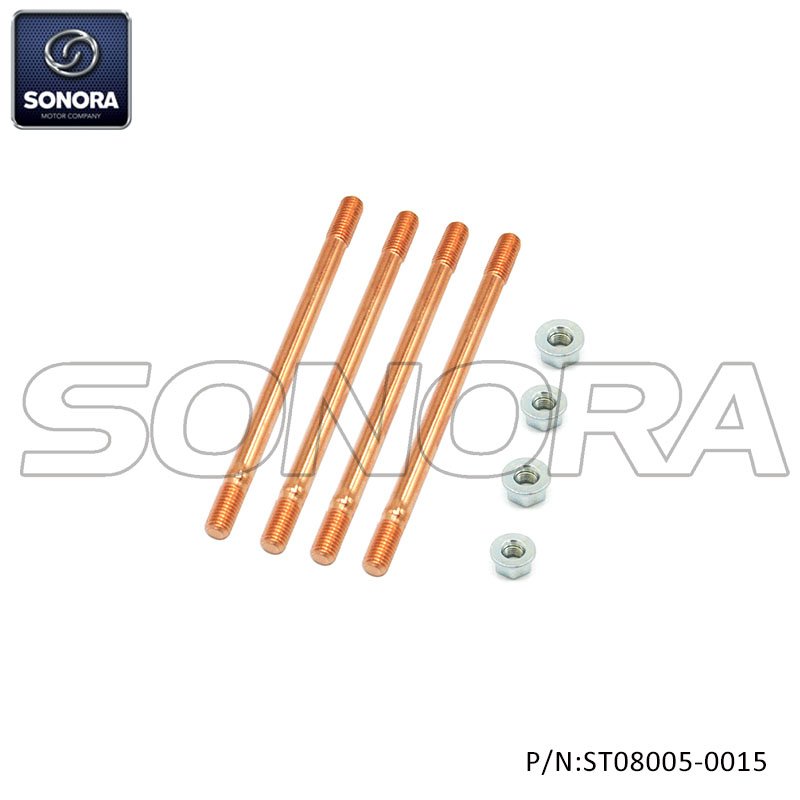 Aerox Minarelli, CPI 50cc 2T Cylinder bolt set with nuts -Copper coating（P/N:ST08005-0015 ） Top Quality 