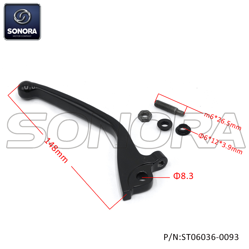 RIEJURRX, RS1, DERBI GPR Right lever (P/N:ST06036-0093) Top Quality