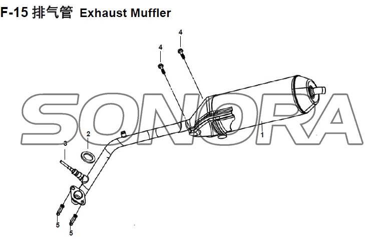 F-15 Exhaust Muffler XS150T-8 CROX For SYM Spare Part Top Quality