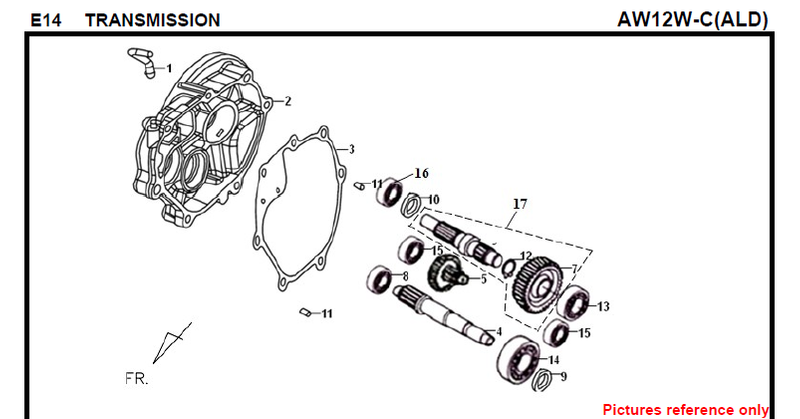 E14 TRANSMISSION FIDDLE 125 AW05W-C For SYM Spare Part Top Quality
