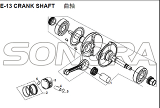 E-13 CRANK SHAFT for XS125T-16A Fiddle III Spare Part Top Quality