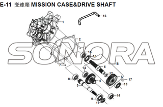 E-11 MISSION CASE&DRIVE SHAFT XS150T-8 CROX For SYM Spare Part Top Quality