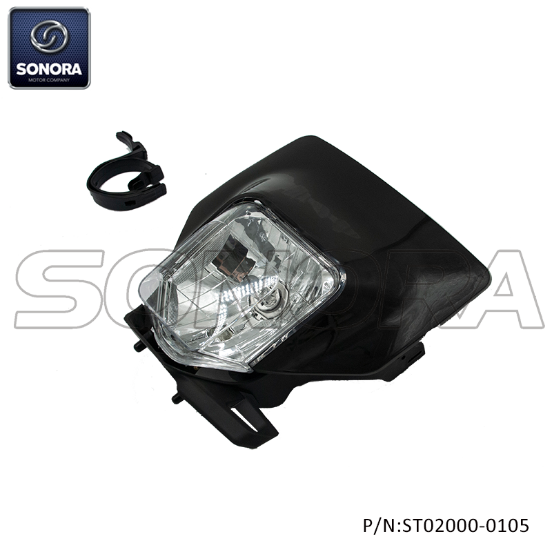 MOTORCROSS HEADLIGHT WITH COVER-BLACK(P/N:ST02000-0105) Top Quality