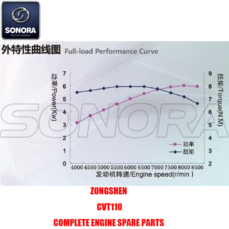 Zongshen CVT110 Complete Engine Spare Parts Original Parts