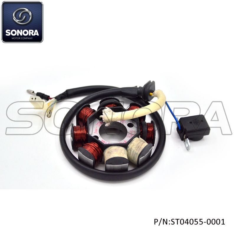 139QMAB STATOR HALF WAVE CHARGING NEW CONNECTOR (P/N:ST04055-0001) Top Quality