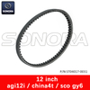 12 inch agi12i china4t sco gy6 V BELT (P/N:ST04017-0031） Top Quality 