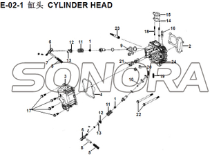 E-02-1 CYLINDER HEAD XS150T-8 CROX For SYM Spare Part Top Quality