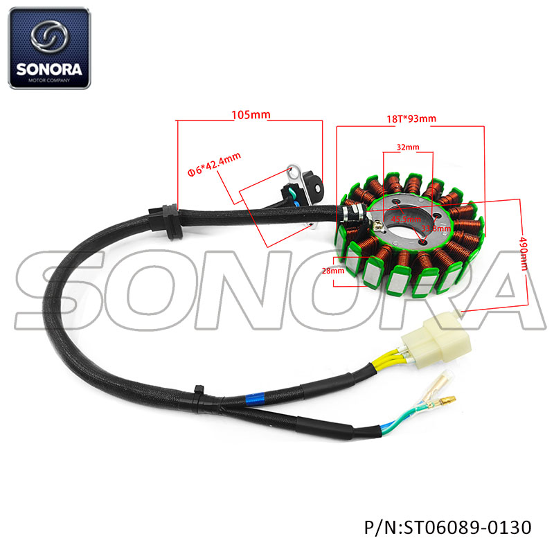 ZY125SR Stator AssyMagneto（P/N:ST06089-0130） Top Quality