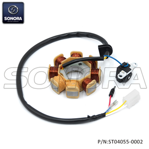 139QMA/B engine STATOR FULL WAVE CHARGING 3 PINS CONNECTOR (P/N: ST04055-0002) Top Quality
