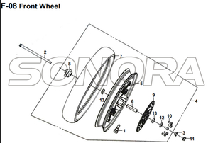 F-08 Front Wheel for XS175T SYMPHONY ST 200i Spare Part Top Quality