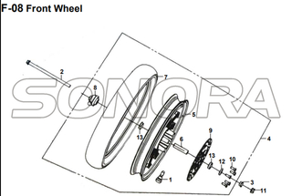 F-08 Front Wheel for XS175T SYMPHONY ST 200i Spare Part Top Quality