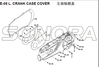 E-08 L. CRANK CASE COVER for XS125T-16A Fiddle III Spare Part Top Quality