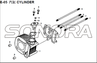 E-05 CYLINDER XS150T-8 CROX For SYM Spare Part Top Quality