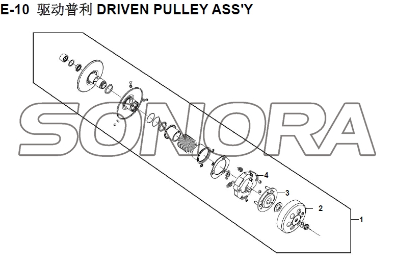 E-10 DRIVEN PULLEY ASSY XS150T-8 CROX For SYM Spare Part Top Quality