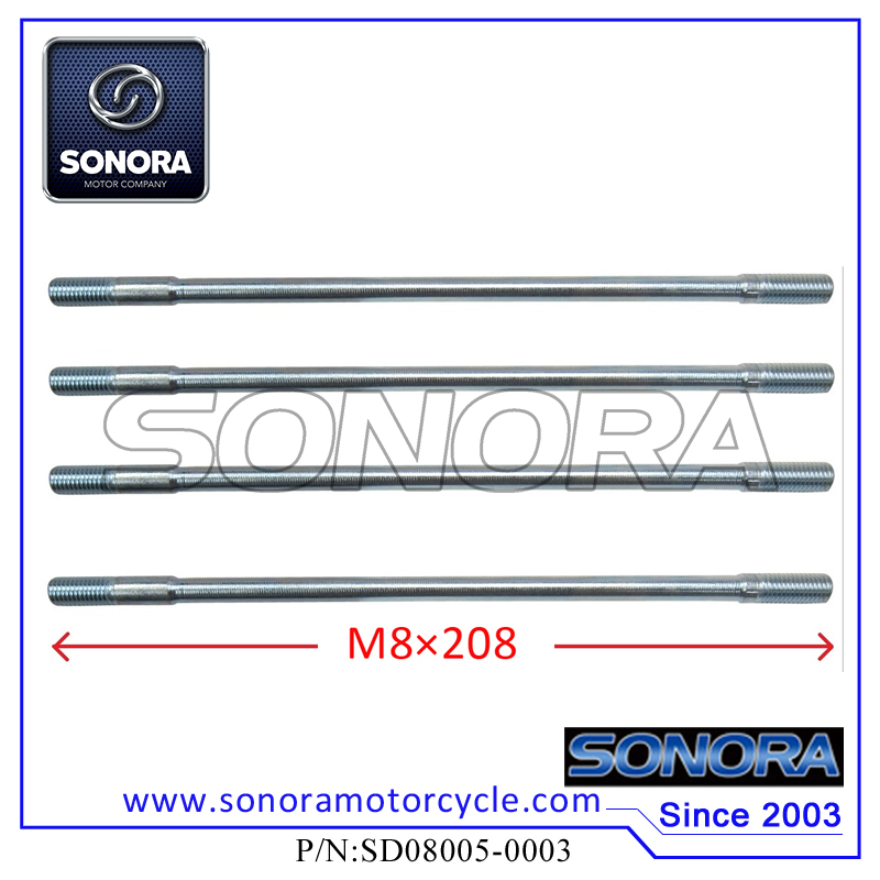SD08005-0003 BAOTIAN 125CC Cylinder Head Long Studs(M8Ã208)