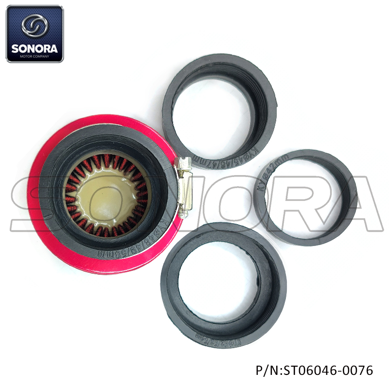 Air Filter Type KN Powerfilter Shorty 44 - 54mm Red (P/N:ST06046-0076) Top Quality