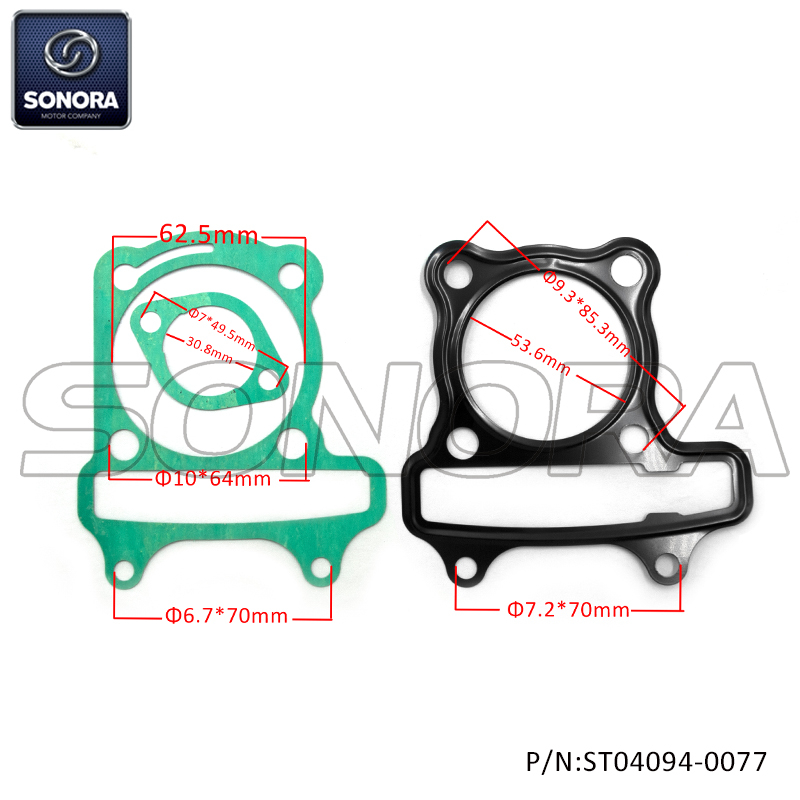 GY6-125 GASKET SET 52.4MM (P/N:ST04094-0077) Top Quality