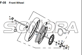 F-08 Front Wheel JET 14 XS175T-2 For SYM Spare Part Top Quality