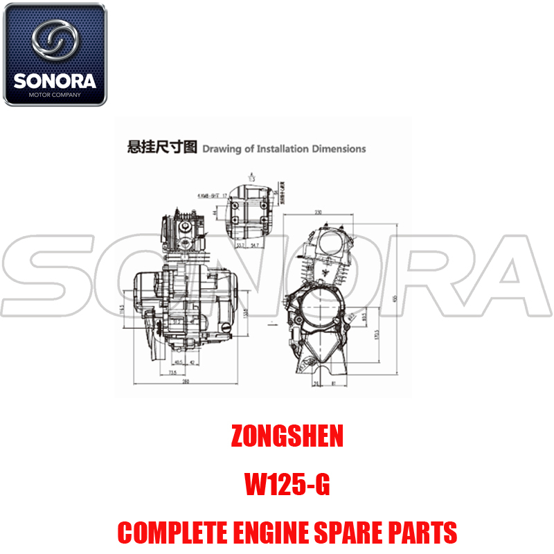 Zongshen W125-G Complete Engine Spare Parts Original Parts