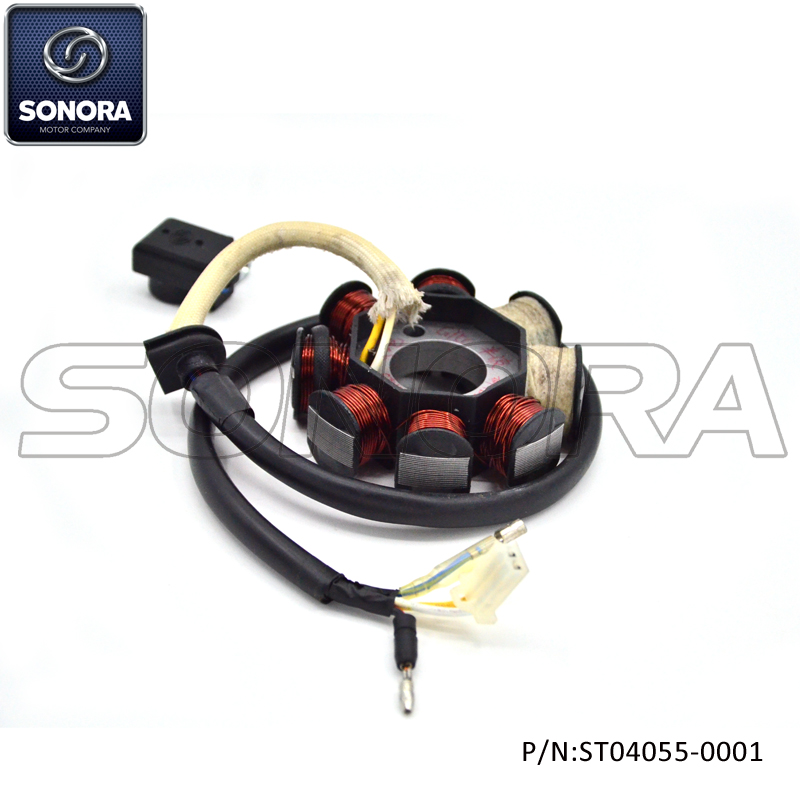 139QMAB STATOR HALF WAVE CHARGING NEW CONNECTOR (P/N:ST04055-0001) Top Quality