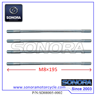 152QMI GY6-125 Cylinder Head Long Studs (M8×195) (P/N:SD08005-0002) Top Quality