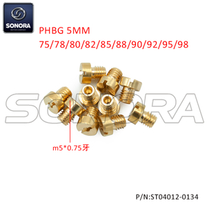 BOX OF MAIN JETS PHBG 5MM 75/78/80/82/85/88/90/92/95/98 (P/N:ST04012-0134) Top Quality
