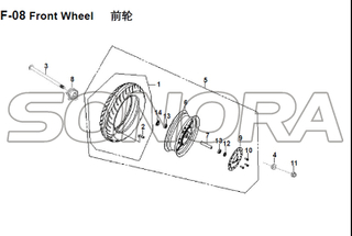 F-08 Front Wheel for XS125T-16A Fiddle III Spare Part Top Quality