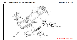 F21 FRAME BODY ENGINE HANGER FIDDLE 125 AW05W-C For SYM Spare Part Top Quality