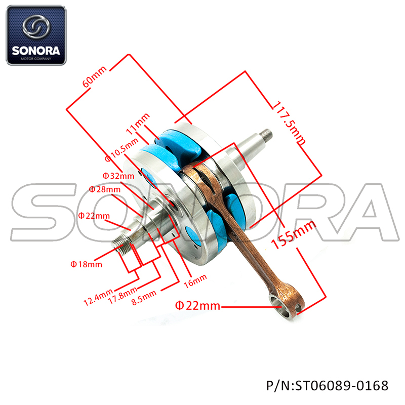 KTM 250 EXC TPI 2019 CRANKSHAFT REPLICA 55430118100 （P/N:ST06089-0168） Top Quality