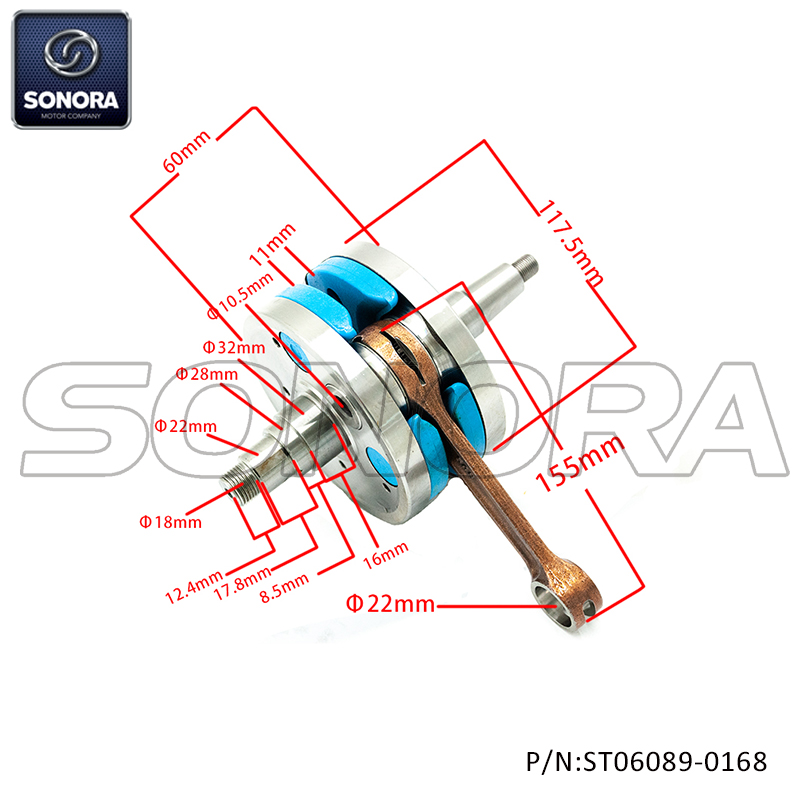 KTM 250 EXC TPI 2019 CRANKSHAFT REPLICA 55430118100 （P/N:ST06089-0168） Top Quality