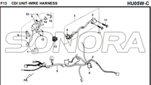 F13 CDI UNIT-WIRE HARNESS for HU05W-C MIO 50 Spare Part Top Quality