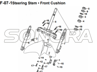 F-07 Steering Stem Front Cushion for XS175T SYMPHONY ST 200i Spare Part Top Quality