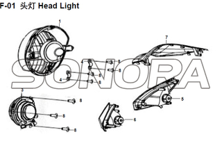 F-01 Head Light XS150T-8 CROX For SYM Spare Part Top Quality