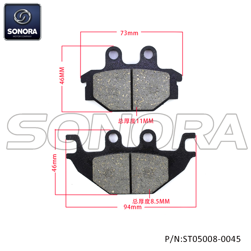SYM VF 185 rear BRAKE PAD KIT(P/N:ST05008-0045) Top Quality