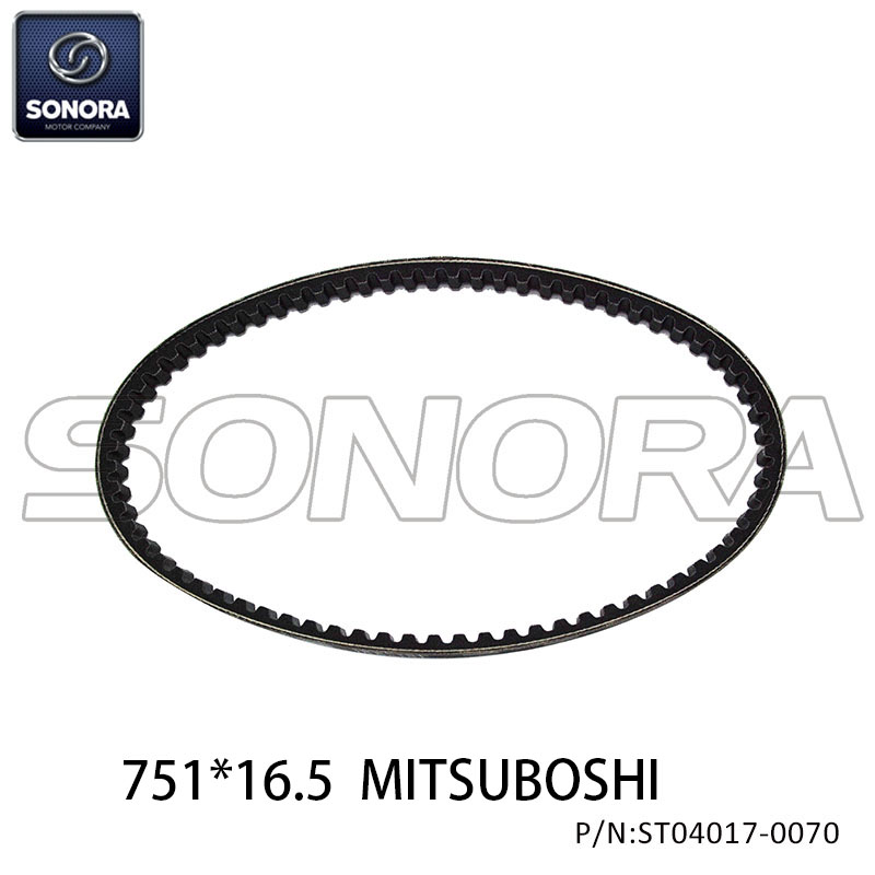 MITSUBOSHI V BELT FOR MBK 50 BOOSTER, NITRO, OVETTO 2T, STUNT/ YAMAHA 50 B,AEROX SLIDER / APRILIA 50 SR 1993>2001 / MALAGUTI 50 F12,F15 751*16.5（三之星）(P/N:ST04017-0070) Top Quality 
