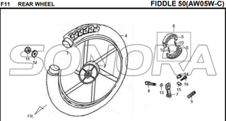 F11 REAR WHEEL FIDDLE 50 AW05W-C For SYM Spare Part Top Quality