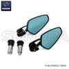 Mirror set oval CNC racing motorcycle scooter univ black with blue glass(P/N:ST06027-0045) Top Quality