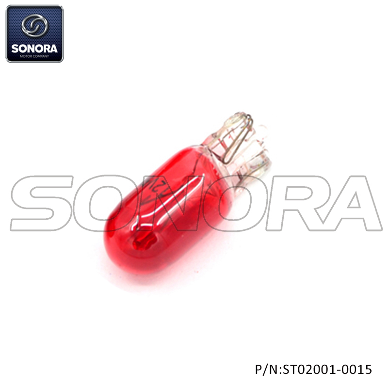 Bulb 12V 5W T10 Red (P/N:ST02001-0015) Top Quality