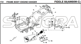 F21 FRAME BODY ENGINE HANGER FIDDLE 50 AW05W-C For SYM Spare Part Top Quality