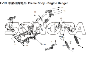 F-19 Frame Body • Engine Hanger XS150T-8 CROX For SYM Spare Part Top Quality