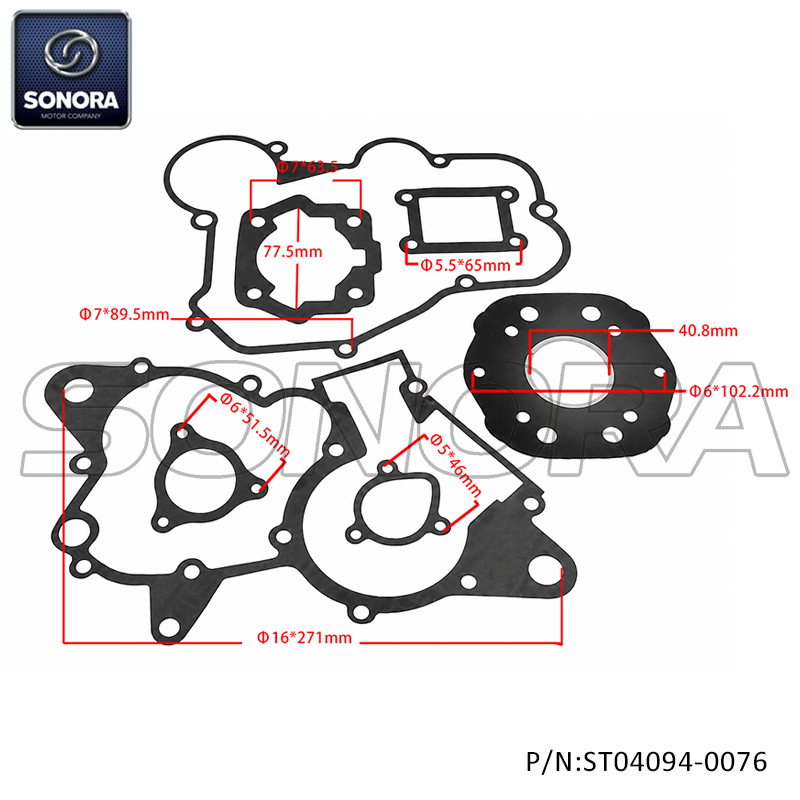 GASKET SET FOR DERBI（P/N:ST04094-0076) TOP QUALITY